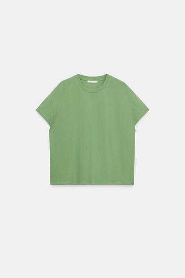 SHORT SLEEVE T-SHIRT - Green by Zara