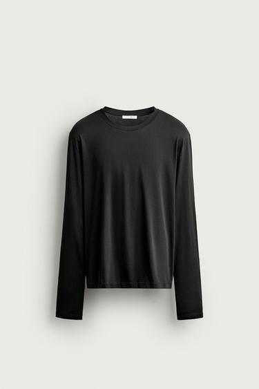 SUPIMA® LONG SLEEVE T-SHIRT - Black by Zara