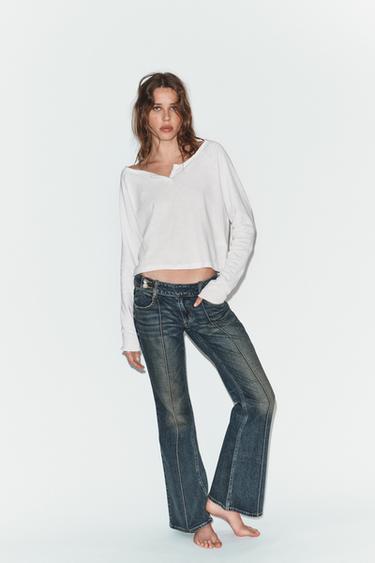 TRF LOW-RISE BOOTCUT JEANS - Blue by Zara