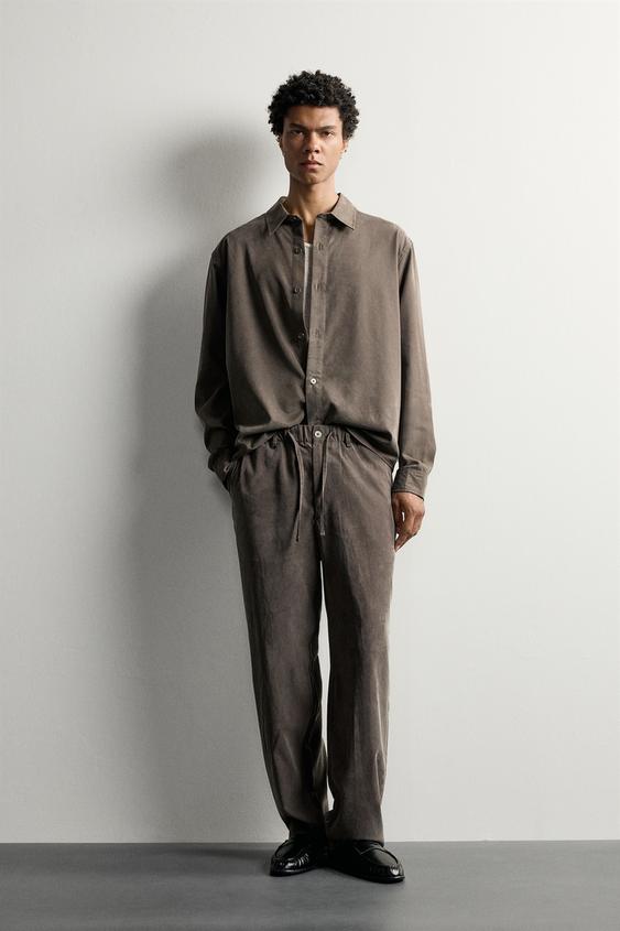 RELAXED FIT FLOWING SHIRT - mink brown by Zara - Image 0