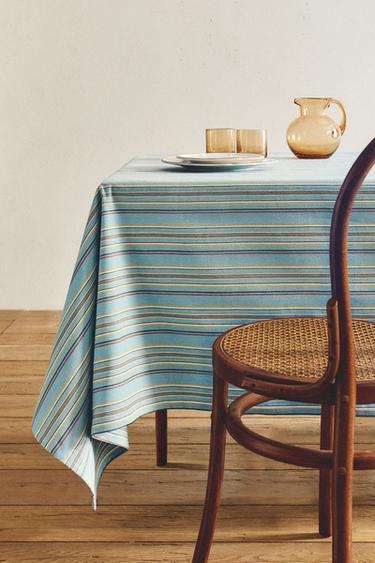 MULTICOLOURED STRIPED TABLECLOTH - Blue by Zara