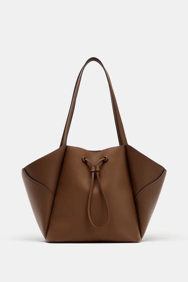 MAXI TOTE BAG WITH DETAILS - Dark tan by Zara