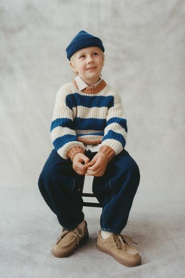 100% CASHMERE RIBBED BEANIE - Blue marl by Zara