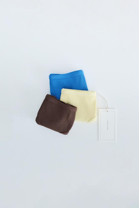 ZARA TIMELESS - THREE-PACK OF PLAIN RIBBED BRIEFS - Multicoloured by Zara - Image 0