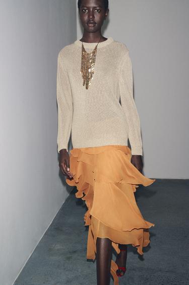 STRAIGHT KNIT SWEATER - Sand by Zara - Image 0