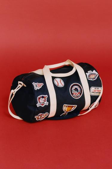 BOWLING BAG WITH PATCHES - Navy Blue by Zara