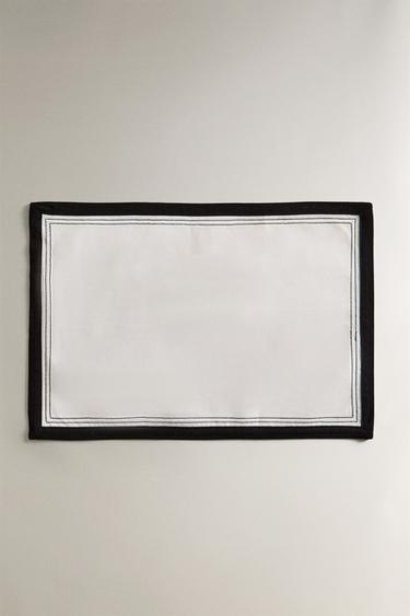 PLACEMAT WITH BLACK BORDER - Black / White by Zara - Image 0