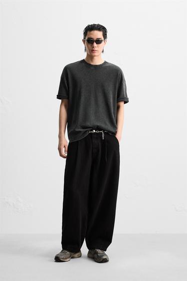 WASHED TECHNICAL T-SHIRT - Dark grey by Zara