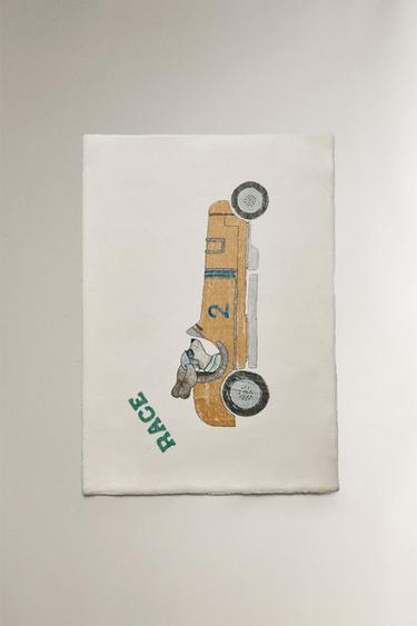 CHILDREN'S RACER DOG SOFT BLANKET - Multicoloured by Zara