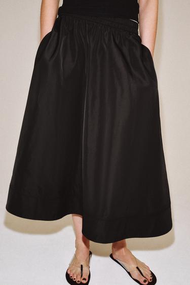 ZW COLLECTION CAPE MIDI SKIRT - Black by Zara