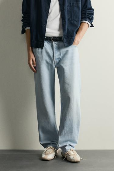 STRAIGHT ANKLE-FIT JEANS - Light blue by Zara