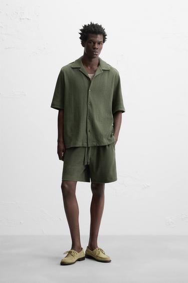TEXTURED JACQUARD SHIRT - Khaki by Zara - Image 0