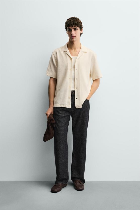 TEXTURED SHIRT - Ecru by Zara - Image 0