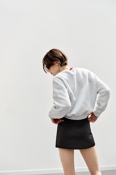 BASIC PLUSH SWEATSHIRT - Grey marl by Zara