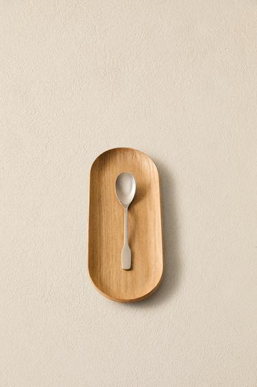 OVAL WOODEN TRAY - Light beige by Zara