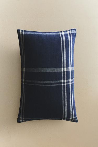DYED THREAD CUSHION COVER - Blue by Zara