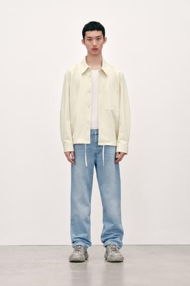 VISCOSE BLEND OVERSHIRT - Ecru by Zara - Image 0