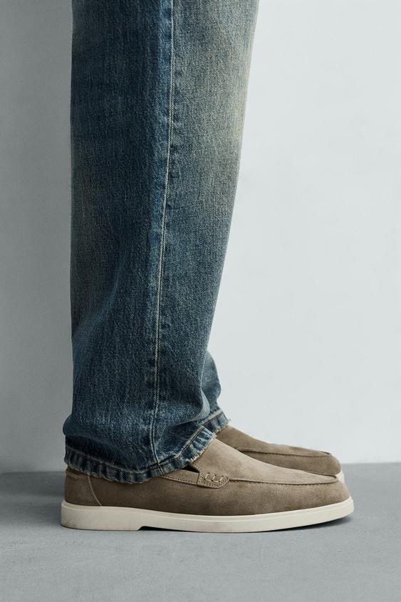 CASUAL LEATHER LOAFERS - Beige by Zara - Image 0