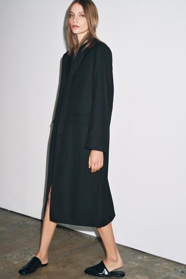OVERSIZED FROCK COAT ZW COLLECTION - Black by Zara