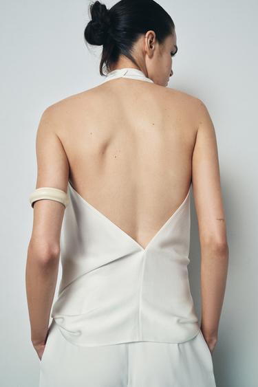 ZW COLLECTION HALTER TOP - White by Zara