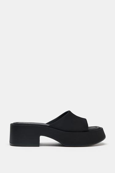 CHUNKY SATIN SANDALS - Black by Zara