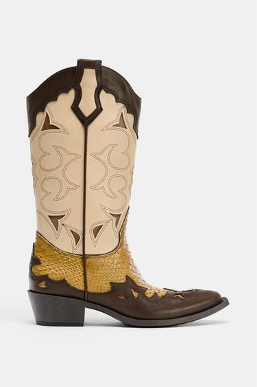 COMBINED COWBOY BOOTS - Multicoloured by Zara