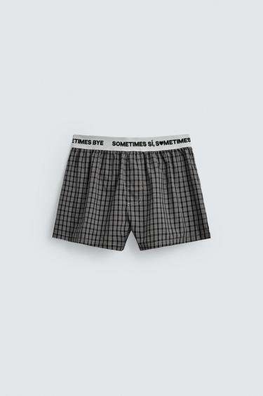 JACQUARD POPLIN WAIST BOXERS - Grey by Zara