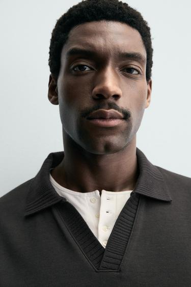 INTERLOCK POLO SWEATSHIRT - Anthracite grey by Zara