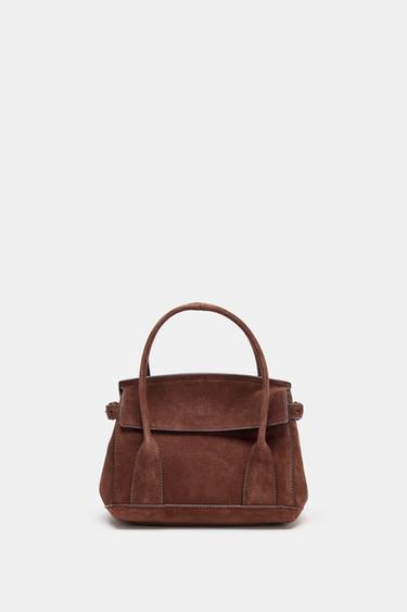 LEATHER MINI CITY BAG - Chocolate by Zara