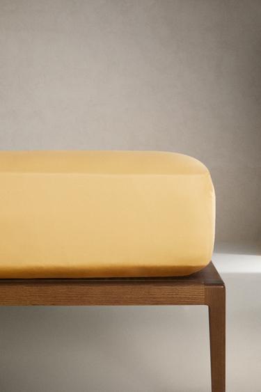 SATEEN FITTED SHEET | 30 CM HIGH (300 THREAD COUNT) - Yellow by Zara