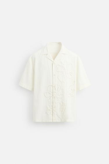 RELAXED FIT SHIRT - Oyster-white by Zara
