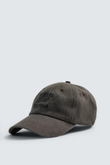 WASHED CAP WITH EMBROIDERED TEXT - Grey by Zara