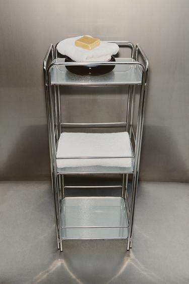 STEEL AND GLASS STORAGE UNIT - Grey by Zara