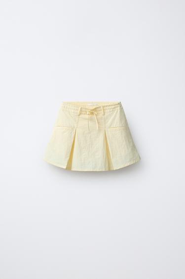 NYLON BERMUDA SKORT WITH BOX PLEATS - Butter by Zara