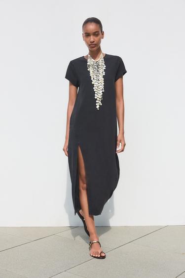 WASHED MIDI DRESS - Charcoal by Zara