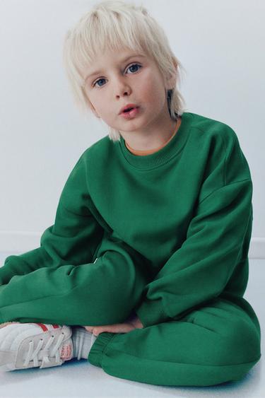 SWEATSHIRT AND JOGGER TROUSERS SET WITH LABEL - Green by Zara