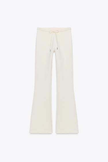 INTERLOCK FLARE TROUSERS - Ecru by Zara