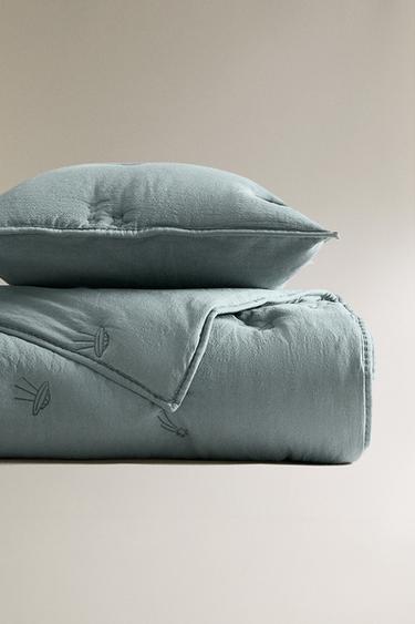 CHILDREN'S COTTON SPACE QUILT - Blue by Zara - Image 0