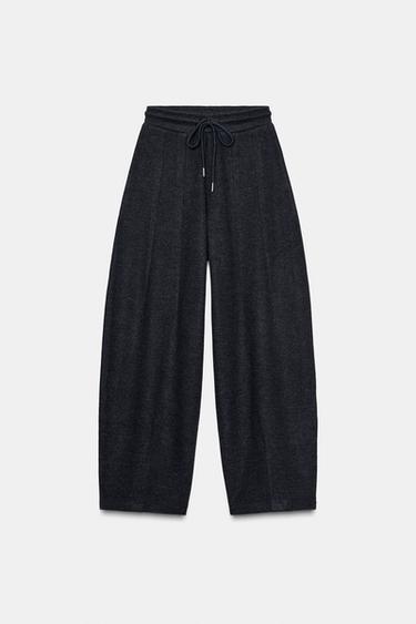 SOFT RIB BALLOON TROUSERS - Dark grey by Zara