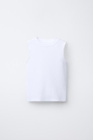 SLEEVELESS RIBBED TOP - White by Zara - Image 0