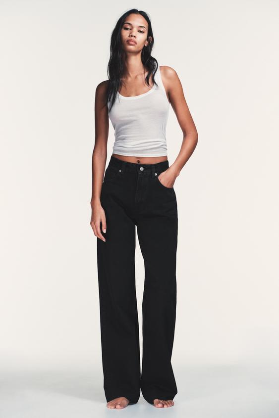 TRF HIGH-WAIST WIDE-LEG JEANS - Black by Zara - Image 0
