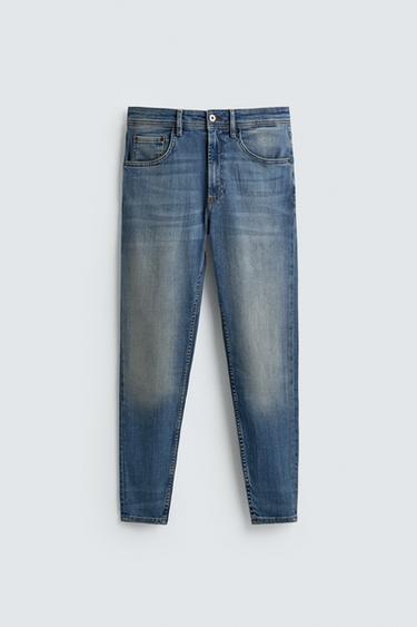 SKINNY CROPPED FIT JEANS - Mid-blue by Zara