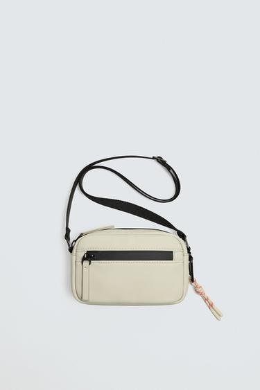 RUBBERISED CROSSBODY BAG - Bone White by Zara