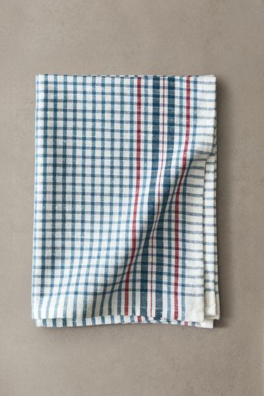 CHECK COTTON TEA TOWEL - Blue by Zara