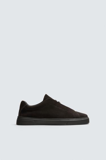 LEATHER TRAINERS - Brown by Zara