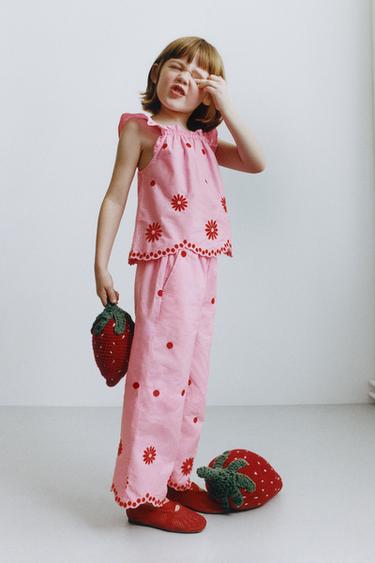 EMBROIDERED TOP - Pink by Zara