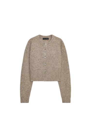 SOFT KNIT CARDIGAN - Metal brown by Zara