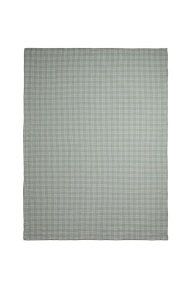 CHECK MUSLIN THROW - Green by Zara