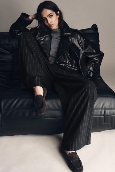 SPLIT SUEDE LOAFERS - Chocolate Brown by Zara