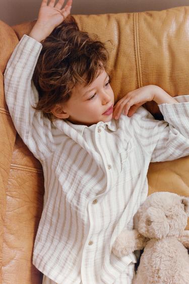 2-6 YEARS/ STRIPED TEXTURED PYJAMAS - Ecru by Zara